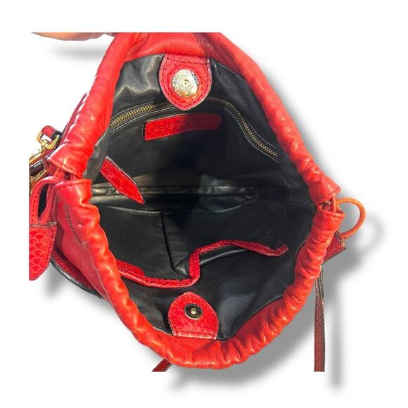 BURBERRY Luxurious Red Python Leather Shoulder/Clutch/or Crossbody Bag - Picture 10 of 16